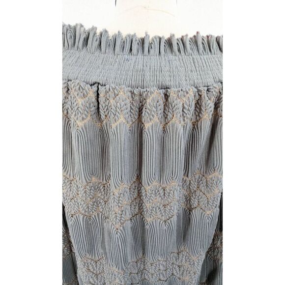 Suzanne Betro Women Gray Off-Shoulder Ruffle Blouse Top Size XL - Picture 1 of 16